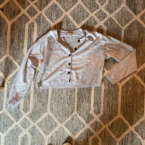 Gianni Bini grey cropped two piece sweater